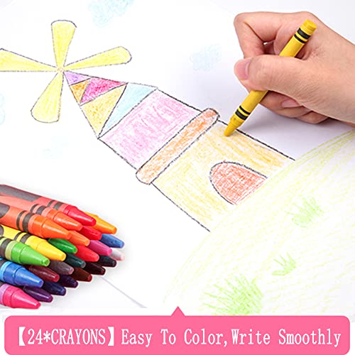 DLUCKY 208 PCS Art Supplies, Drawing Art Kit for Kids Adults Art Set with Double Sided Trifold Easel, Oil Pastels, Crayons, Colored Pencils, Watercolor Pens Gift for Girls Boys Artist,Blue