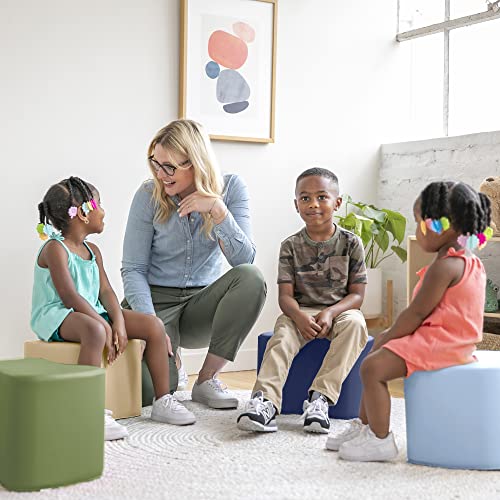 ECR4Kids SoftZone Toddler Modular Stool Set, Flexible Seating, Earthtone, 6-Piece