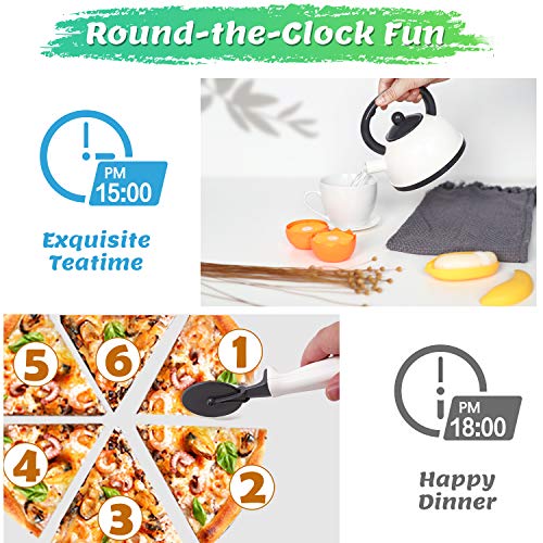 iPlay, iLearn Play Kitchen Accessories Set, Kids Cooking Toys, Toddlers Pots Pans Playset, Pretend Chef Cookware Appliance W/ Utensils, Fake Food, Birthday Gift for 3 4 5 Years Old Girls Boys Children