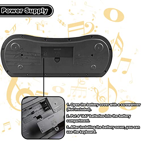 EOOLEOW Kids Piano, 32 Keys Multifunction Keyboard Piano for Kids - Children Early Learning Educational Music Piano Toys for 3 4 5 6 7 8 Year Old (Black)