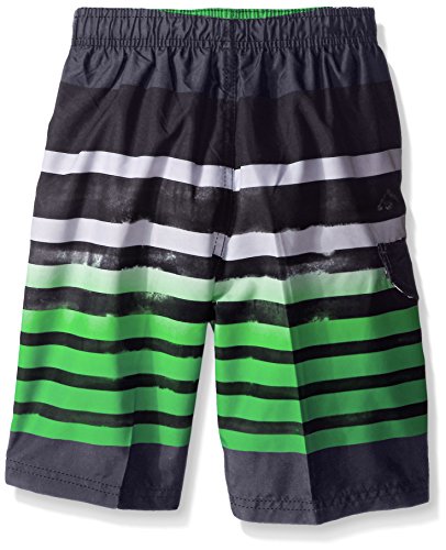 Kanu Surf boys Reflection Quick Dry Upf 50+ Beach Swim Trunks, Reflection Black/Green, 6-May US