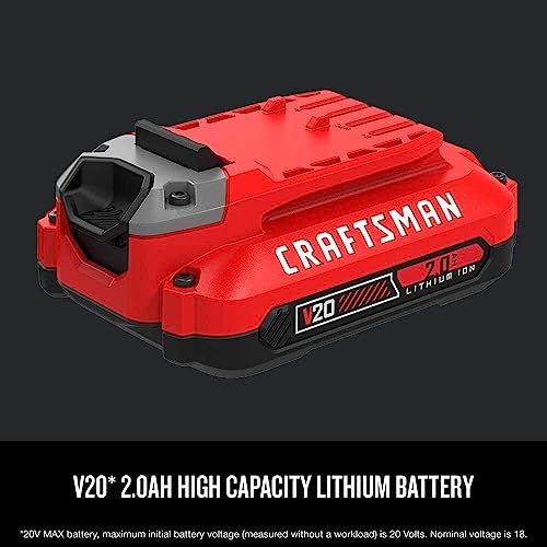 Craftsman V20 Lithium Ion Battery, 2.0-Amp Hour, 2 Pack (CMCB202-2)