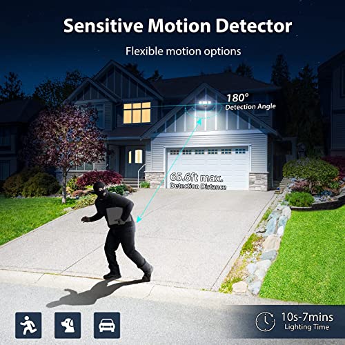 iMaihom 50W Motion Sensor Light Outdoor,4600LM Bright LED Security Lights Motion Activated,6500K Flood Lights Outdoor Motion Detection,3 Adjustable Head IP65 Outdoor Motion Lights for Yard (Brown)
