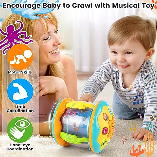 UBEE Baby Toys 6 to 12 Months, Musical Light Infant Toys Baby Crawling Toys 6 Month Old Baby Toys 3-6 Months, Tummy Time Toys for Toddlers 1 2 3 Years Old Boys & Girls Toy