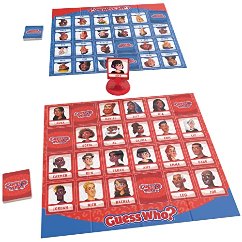 SPIN MASTER GAMES Guess Who? Giant Edition Game for Kids Family Board Game Indoor/Outdoor Games Kids Games with Big Boards, Cards, Spinner, for Kids Ages 8 and Up