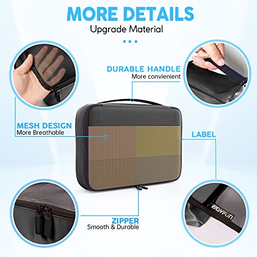 Packing Cubes for Suitcases, 8 set travel cube Luggage Organizers with 2 Toiletry Bags & Shoe Bag
