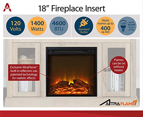 Ameriwood Home Carson Electric Fireplace TV Console for TVs up to 70", Black