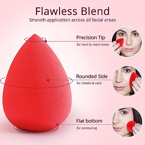 BEAKEY 5 Pcs Makeup Sponges Set, Latex-Free Blender, Perfect for Liquid, Cream, Powder, Soft Wonder Blender Boun Boun Beauty Sponges, Beauty Gift Set