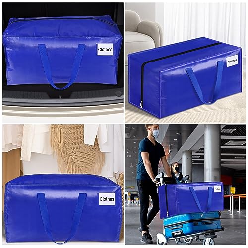 BlissTotes Moving Bags, Heavy Duty Moving Supplies & Storage Bags, Extra Large Packing Bags, Boxes with Tag Pockets, Collapsible Fold Flat Storage Totes, Alternative to Box and Bin, 93L, 6 Packs