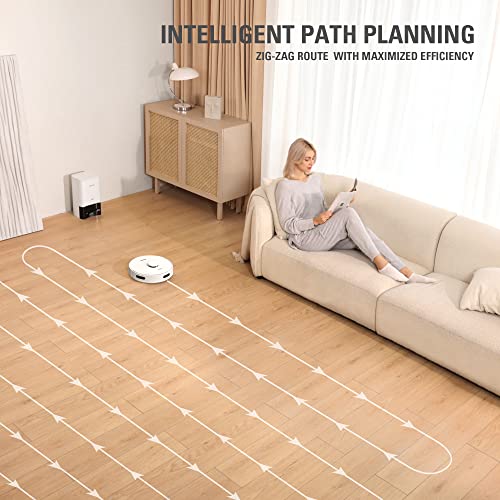 Greenworks Robot Vacuum GRV-3011, Intelligent LDS Laser Navigation, Automatic Path Planning,2000Pa Powerful Suction,Auto Dust Collection, for Pet Hair, Hard Floor, Carpet