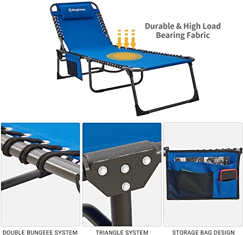 KingCamp Lounge Chair, 74.8''x23.2''x14.5, Blue