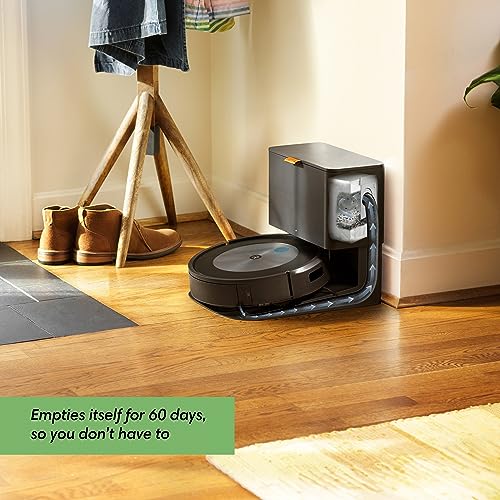 iRobot Roomba j7+ (7550) Self-Emptying Robot Vacuum – Avoids Common Obstacles Like Socks, Shoes, and Pet Waste, Empties Itself for 60 Days, Smart Mapping, Works with Alexa