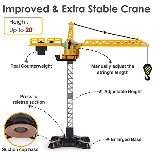 iPlay, iLearn Construction Site Vehicles Toy Set, Kids Engineering Playset, Tractor, Digger, Crane, Dump Trucks, Excavator, Cement, Steamroller, Birthday Gift for 3 4 5 Year Old Toddlers Boys Children