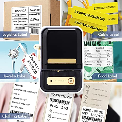 2 Inch Label Printer B21 with 230 Labels, Bluetooth Thermal Labels Maker Small Business Sticker Printers, Suits for All Purpose Labels Barcode Price Text, Compatible with iOS & Android (Black)