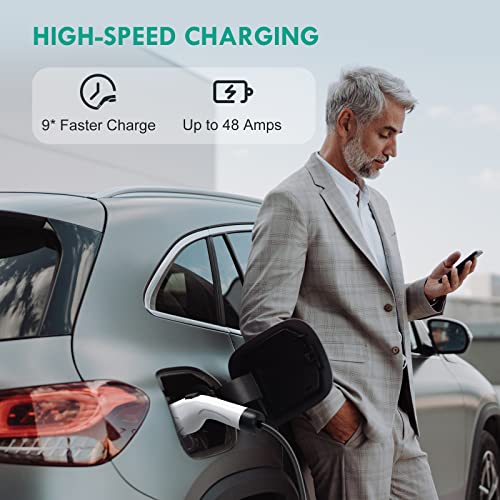 Aimiler EV Charger Level 2, 48A 240V 11.5KW Smart Electric Vehicle Charger with NEMA 14-50P, 25ft-Cable ETL Listed Indoor/Outdoor Car Charging Station with App, Wi-Fi and Bluetooth Enabled EVSE
