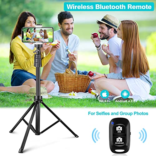 UBeesize 67" Phone Tripod&Selfie Stick, Camera Tripod Stand with Wireless Remote and Phone Holder, Perfect for Selfies/Video Recording/Live Streaming