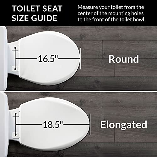 Mayfair Molded Wood Toilet Seat with Easy-Clean & Change Hinges, Elongated, White, 1844EC 000