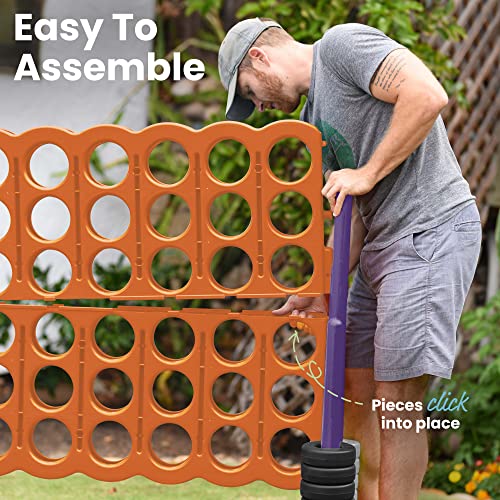 ECR4Kids Jumbo 4-To-Score Giant Game Set - Oversized 4-In-A-Row Fun for Kids, Adults and Families - Indoors/Outdoor Yard Play - 4 Feet Tall - Orange and Purple