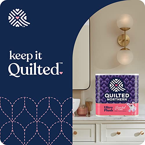 Quilted Northern Ultra Plush Toilet Paper with Sweet Lilac & Vanilla Scented Tube, 24 Mega Rolls = 96 Regular Rolls (Packaging May Vary) White