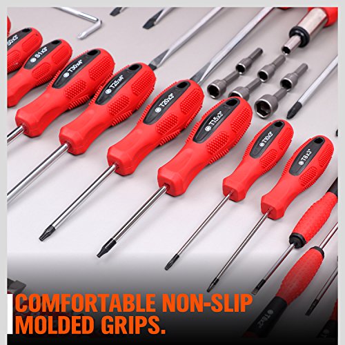 HORUSDY 102-Piece Magnetic Screwdriver Set with Plastic Racking, Includs Precision screwdriver and Magnetizer Demagnetizer DIY Tools for Men Tools Gift