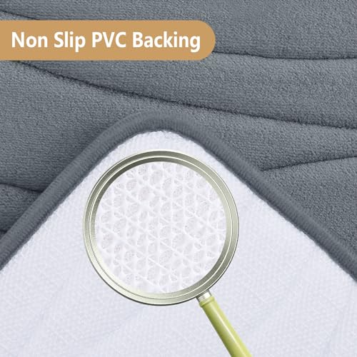Buganda Memory Foam Bathroom Rug Mat 24x16, Extra Soft and Absorbent Bath Mats, Non-Slip and Machine Washable Bath Rugs for Bathroom Floor,Tub and Shower, Dark Grey
