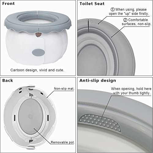 BlueSnail Travel Potty for Toddlers, Portable Car Potty with Storage Bag (White)
