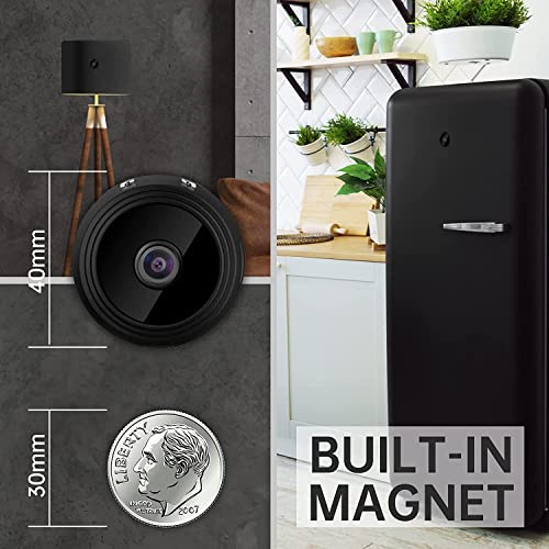 Augele Mini Camera WiFi Wireless Nanny Cam, 1080p HD Home Security Camera,Night Vision Indoor/Outdoor Small Dog Pet Camera for Mobile Phone Applications in Real Time