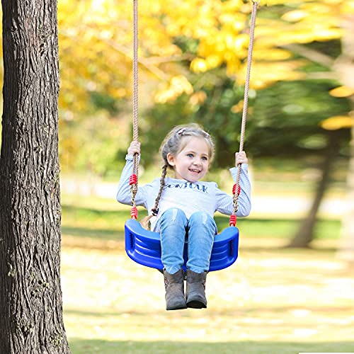 RedSwing Plastic Swing Seat with Rope, Kids Tree Swing Seat, Swing Set Accessories, Great for Outdoor Indoor, Tree, Swing Set, Playground, Blue