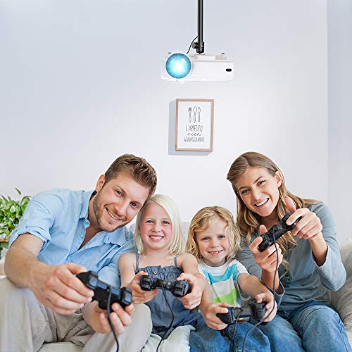 AuKing Projector, 2023 Upgraded Mini Projector, 9500 lumens Multimedia Home Theater Video Projector, Compatible with Full HD 1080P HDMI, USB, VGA, AV, Smartphone, Pad, TV Box, Laptop