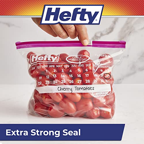 Hefty Slider Storage Calendar Bags, Quart Size, 40 Count (Pack of 4)