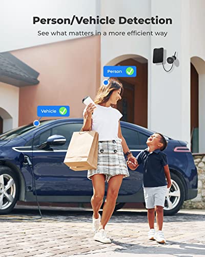 REOLINK 2K Cameras for Home Security Outside, Argus Eco-B+Solar Panel, No Monthly Fee, Human/Vehicle Detection, 3MP Night Vision, 2-Way Audio, Solar Security Cameras Wireless Outdoor Works with Alexa