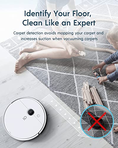 yeedi vac x Robot Vacuum - Ultra-Slim Design, Powerful 3000Pa Suction, Carpet Detection, Smart Mapping - Ideal for Carpet, Hard Floor Cleaning, Pets - Alexa Compatible, Wi-Fi Connected