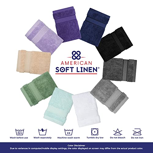 American Soft Linen Salem Bath Towel Set, 6 Piece Towels for Bathroom, 100% Turkish Combed Zero Twist Cotton, 2 Bath Towels 2 Hand Towels 2 Washcloths, Dark Gray