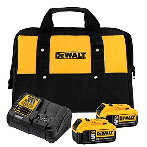 DEWALT 20V MAX Battery Starter Kit with 2 Batteries, 5.0Ah (DCB205-2CK) 20V MAX* Circular Saw, 6-1/2-Inch, Cordless, Tool Only (DCS565B)