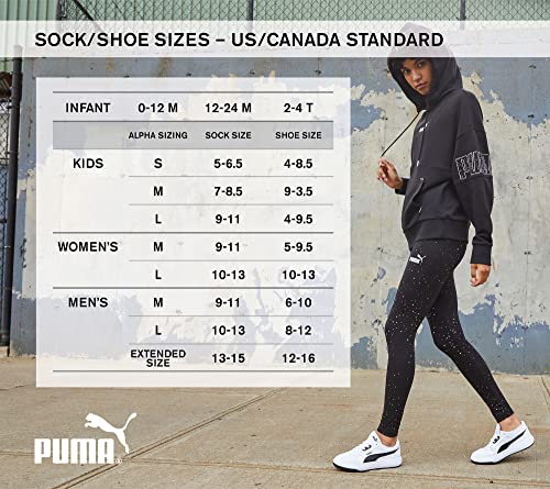 PUMA mens 6 Pack Crew Socks, Dark Gray, 13-Oct US