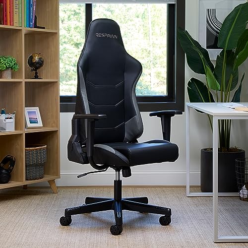 RESPAWN 110 Ergonomic Gaming Chair - Racing Style High Back PC Computer Desk Office Chair - 360 Swivel, Integrated Headrest, 135 Degree Recline with Adjustable Tilt Tension & Angle Lock - 2023 Grey