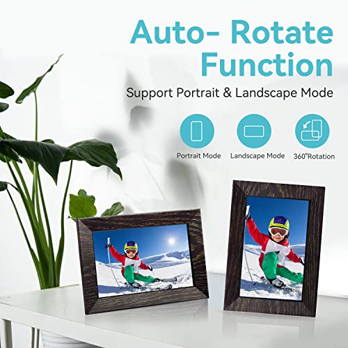 7 Inch Digital Picture Frame WiFi Digital Photo Frame, IPS HD Touch Screen Smart Photo Frame, 16GB Storage, Auto-Rotate, Easy Setup, Share Photos/Videos via Frameo App from Anywhere