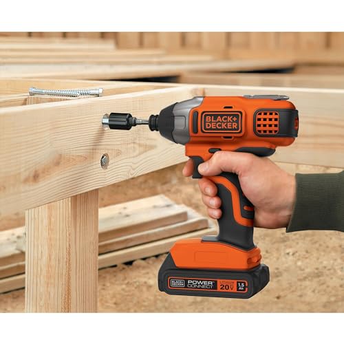 BLACK+DECKER 20V MAX* POWERCONNECT 1/4 in. Cordless Impact Driver Kit (BDCI20C)