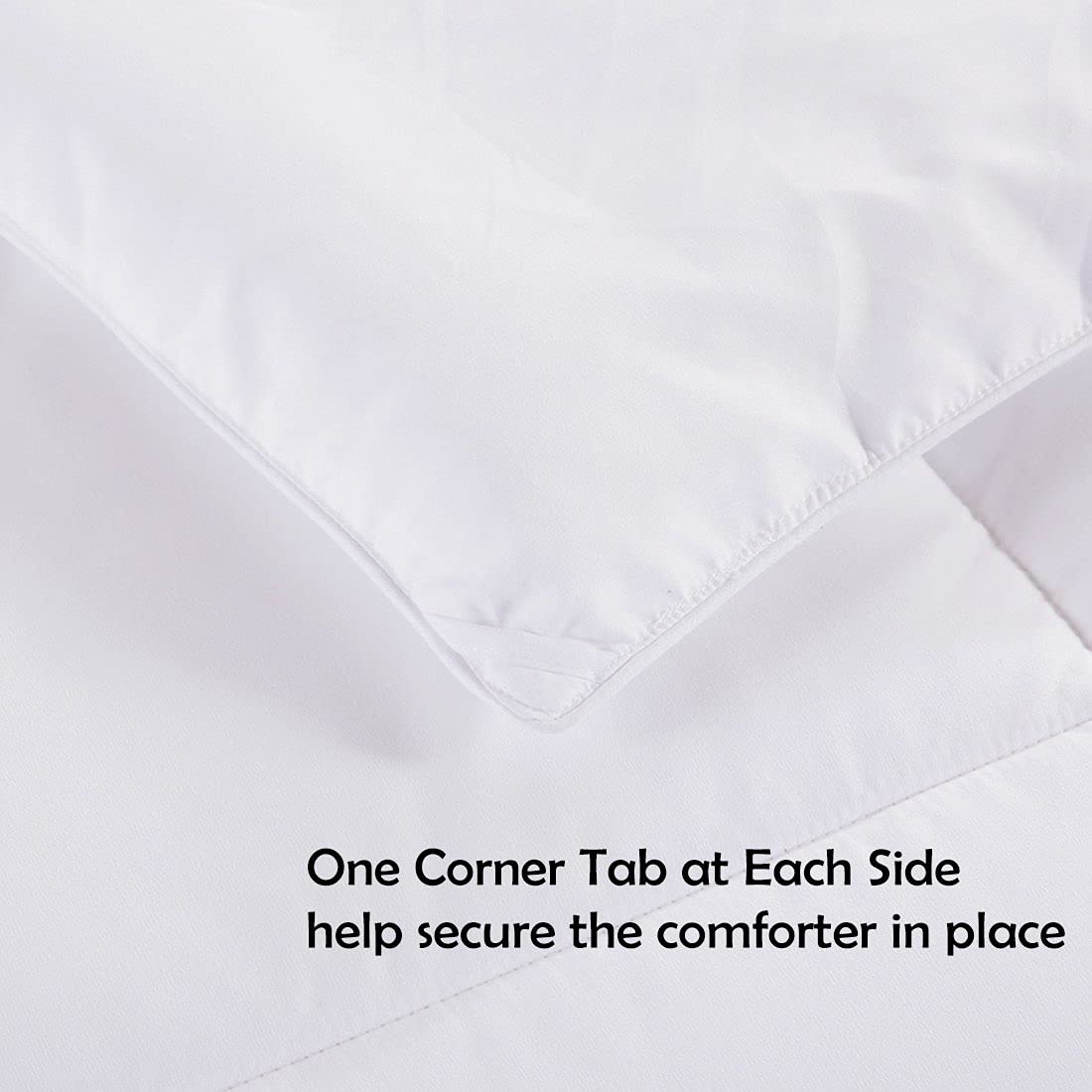 COHOME 2100 Series Queen Cooling Comforter Down Alternative Quilted Duvet Insert with Corner Tabs - All Season Reversible Soft Luxury Hotel Comforter - Breathable - Machine Washable - White