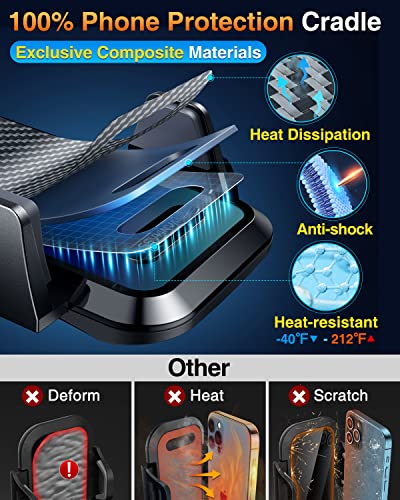 VANMASS Universal Car Phone Mount,【Patent & Safety Certs】 Upgraded Handsfree Stand, Phone Holder for Car Dashboard Windshield Vent, Compatible with iPhone 14 13 12 Samsung Android & Pickup Truck