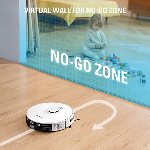 Greenworks Robot Vacuum GRV-3011, Intelligent LDS Laser Navigation, Automatic Path Planning,2000Pa Powerful Suction,Auto Dust Collection, for Pet Hair, Hard Floor, Carpet