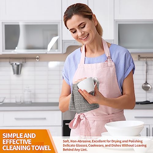 HOMERHYME Kitchen Towels, 8 Pack Microfiber Dish Towels Kitchen Washcloth, 270 GSM Grey All-Purpose Quick Dry Reusable Lint Free & Absorbent Tea Towels for Kitchen, Bar, Shop & Hotel 25'' x 15''