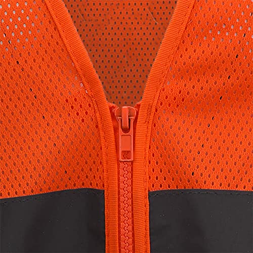 Radians SV2ZOMM Polyester Mesh Economy Class 2 High Visibility Vest with Zipper Closure, Medium, Orange