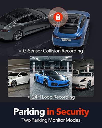 REDTIGER 4K Dual Dash Cam Built-in WiFi GPS Front 4K/2.5K and Rear 1080P Dual Dash Camera for Cars,3.16" Display,170° Wide Angle Dashboard Camera Recorder with Sony Sensor,Support 256GB Max