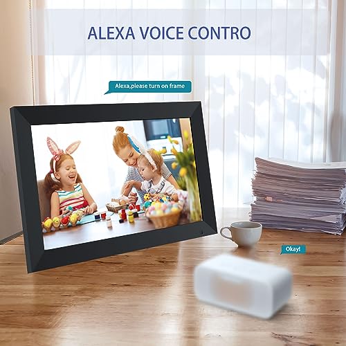 LOVCUBE 10.1" Digital Picture Frame Smart WiFi Digital Photo Frame with 1280x800 HD Touch Screen, Built-in 32GB Large Storage, Share Photos and Videos Instantly via App from Anywhere (Black)