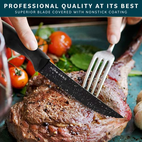 Home Hero Kitchen Knife Set, Chef Knife Set & Steak Knives - Professional Design Collection - Razor-Sharp High Carbon Stainless Steel Knives with Ergonomic Handles (8 Pcs - Granite)