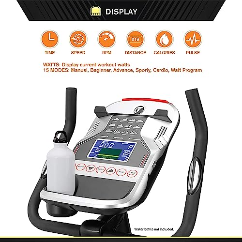 CIRCUIT FITNESS Circuit Fitness Magnetic Upright Exercise Bike with 15 Workout Presets, 300 lbs Capacity AMZ-594U