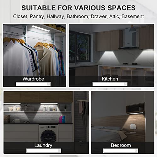 LED Motion Sensor Cabinet Light, Under Cabinet Lights, Wireless USB Rechargeable Kitchen Night Lights, Stick-on Anywhere Battery Powered Operated Light, 35-LED Light for Stairway Wardrobe, Closets