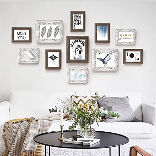 4x6 Picture Frames Rustic with High Definition Glass, Distressed Farmhouse Picture Frame for Wall or Tabletop Display, Photo Frames, Set of 6