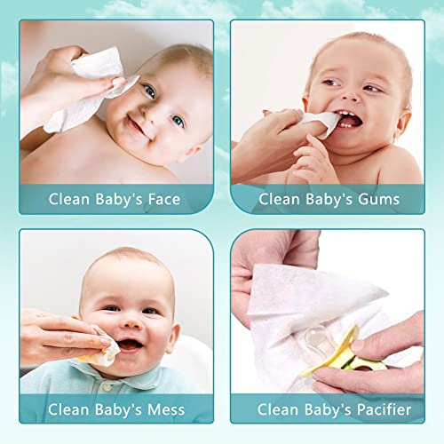 HOMEXCEL Makeup Remover Wipes, Disposable Face Towels 6 Pack, Facial Wash Cloths, Unscented Facial Tissues 100% Biodegradable, Dry and Wet Use for Baby Adult Sensitive Skin(600 Count)